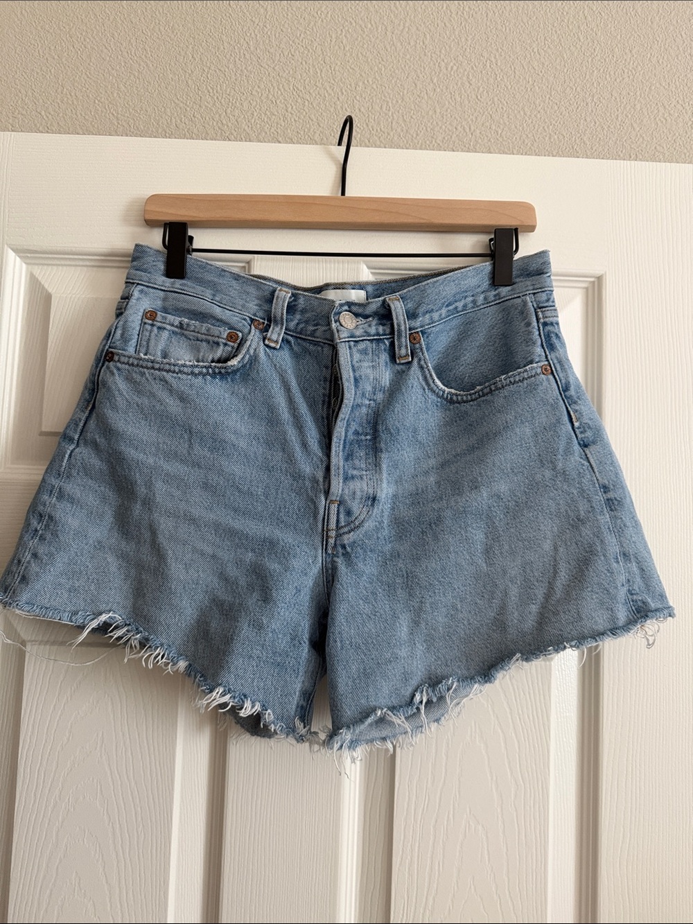 Agolde Parker Denim Long Shorts